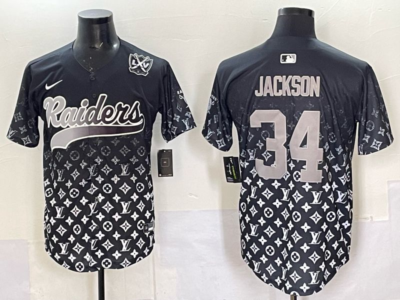 Men 2025 Oakland Raiders #34 Jackson black Nike Limited NFL Jersey style 036->san francisco 49ers->NFL Jersey